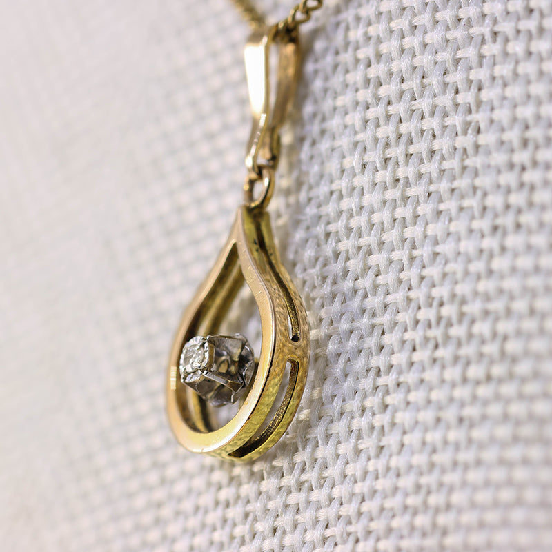 9Ct Gold Diamond Pendant Necklace