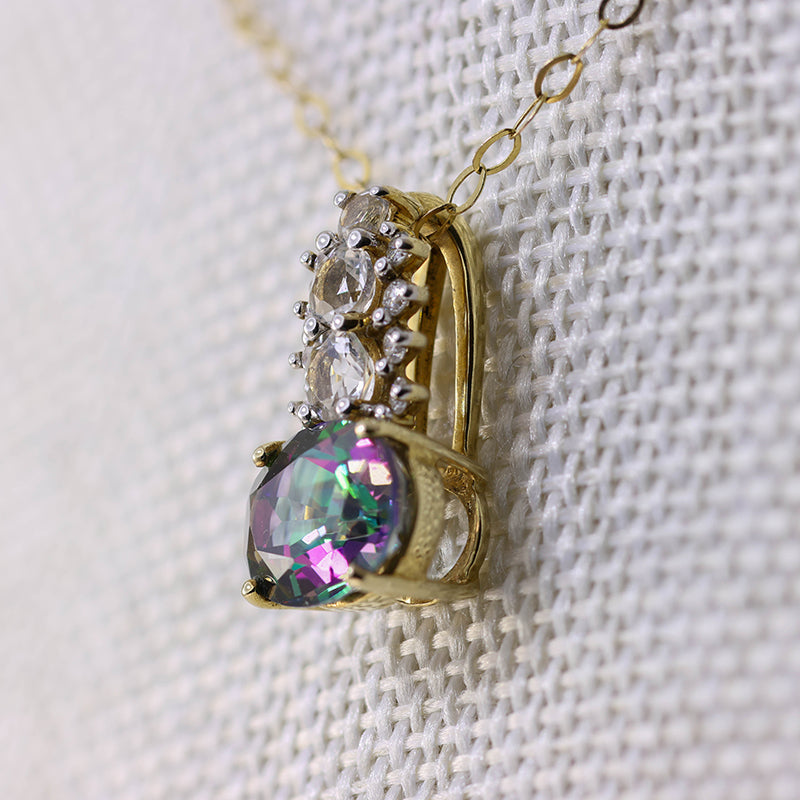 9Ct Gold Mystic Topaz Pendant