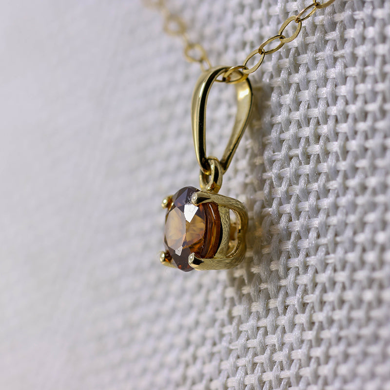 10Ct Gold Round Citrine Pendant