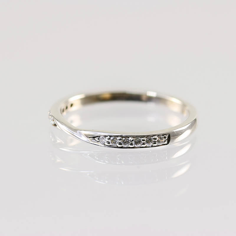 9Ct Gold & Diamond Half Eternity Ring with Twist
