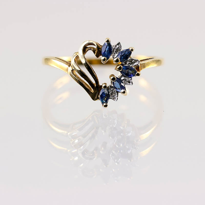 9Ct Gold Sapphire & Diamond Ring