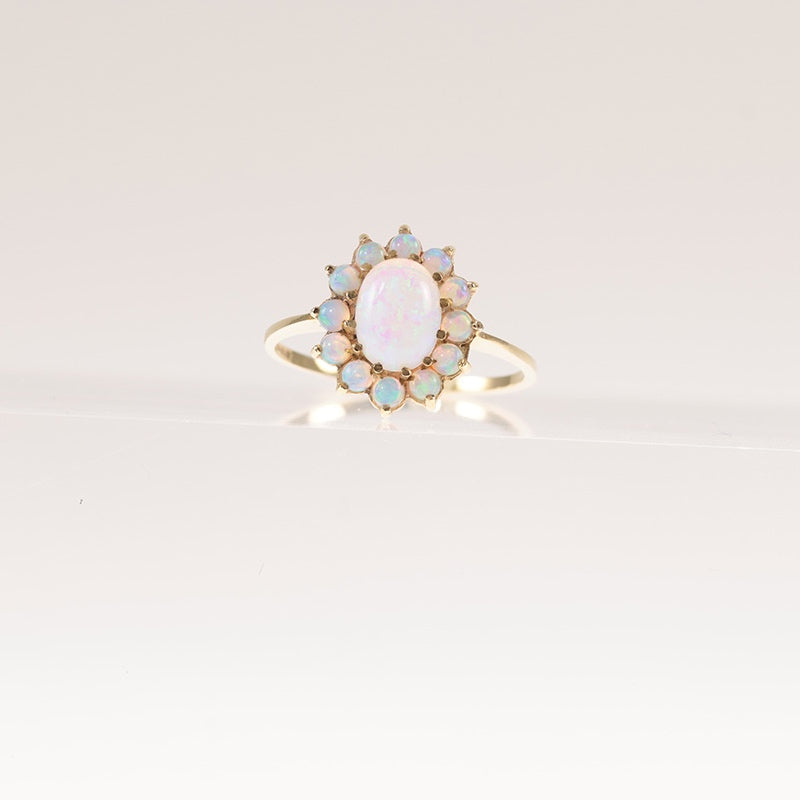 9Ct Gold Opal Cluster Ring — preloved 9ct gold, Opal | Sparklier Fine Jewellery