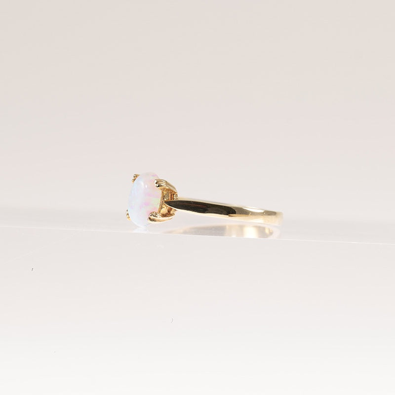9Ct Gold Claw Set Pale Opal Solitaire Ring — preloved 9ct gold, opal | Sparklier Fine Jewellery