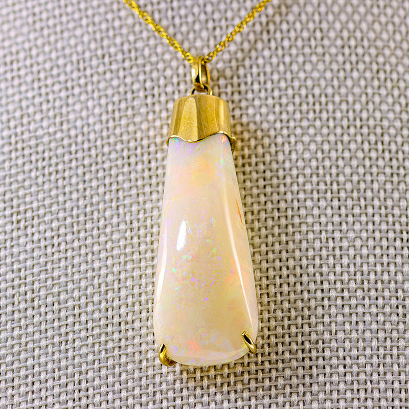 25Ct Pale Opal Drop Statement 9Ct Gold necklace
