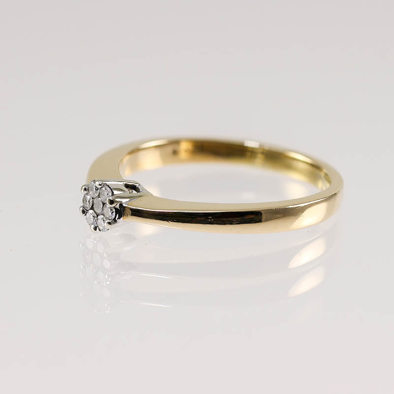 9Ct Gold Diamond Cluster Ring 0.15ct