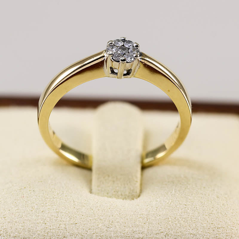 9Ct Gold Diamond Cluster Ring 0.15ct