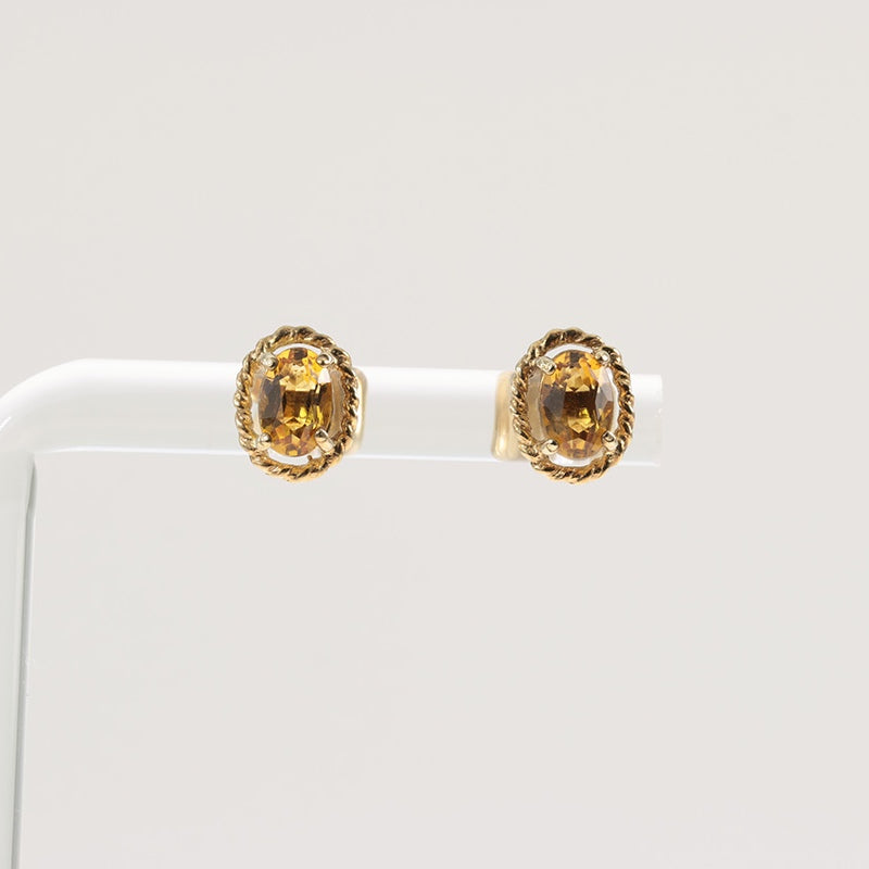 9Ct Gold Citrine Stud Earrings — preloved 9ct gold, citrine | Sparklier Fine Jewellery