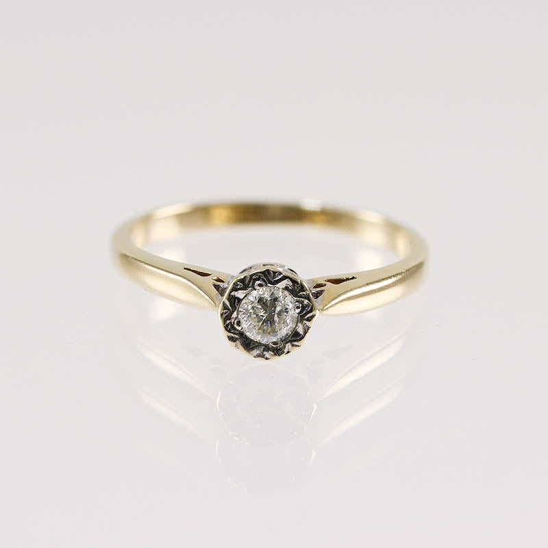 9Ct Gold 0.16Ct Diamond Solitaire Ring