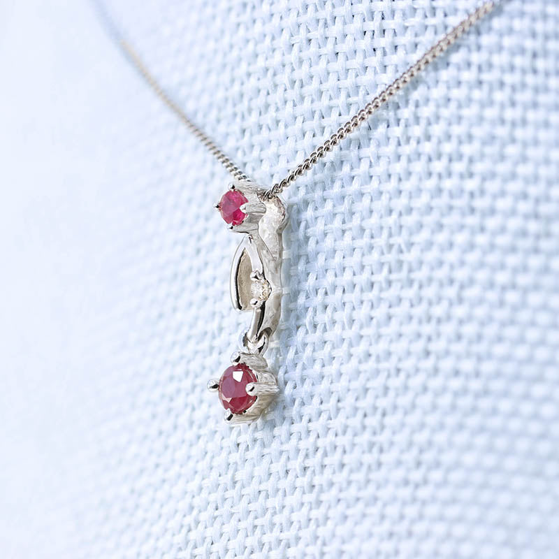 9Ct Gold Ruby & Diamond Necklace