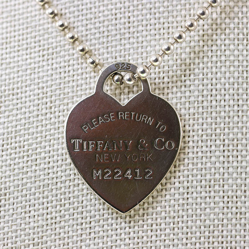 Tiffany Silver Heart Ball Link Chain