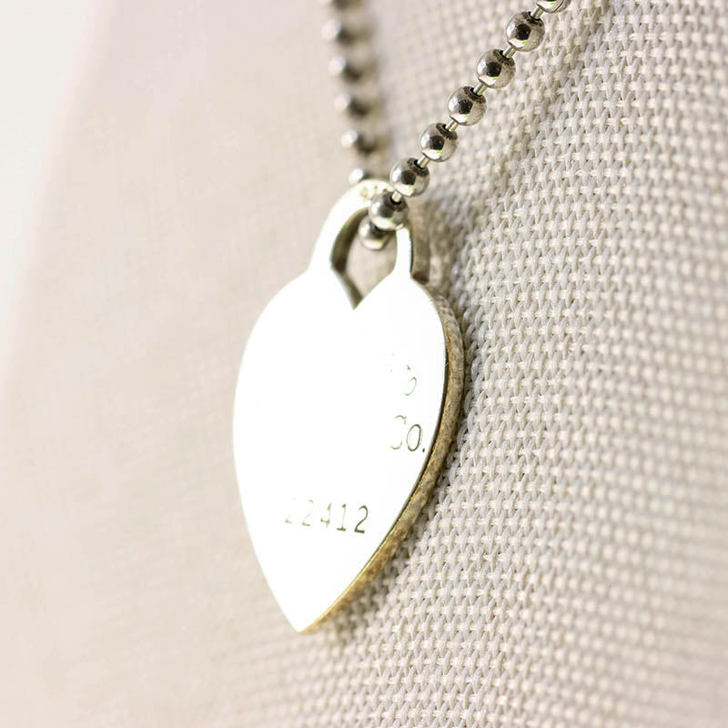 Tiffany Silver Heart Ball Link Chain