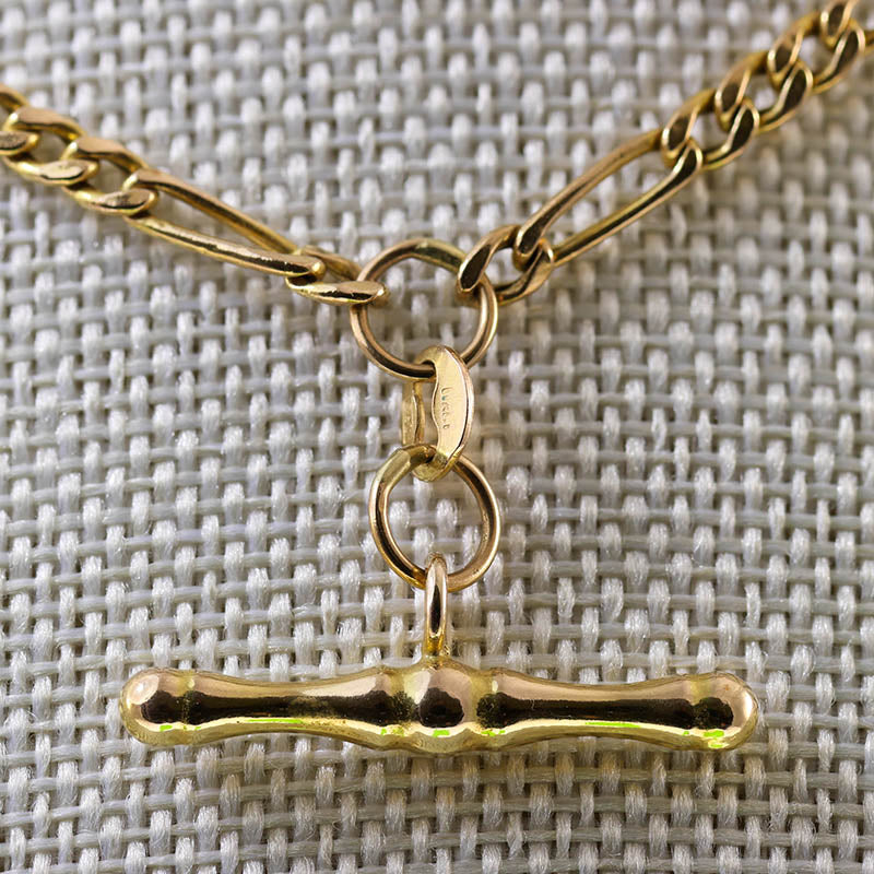 Italian 9ct Gold Flat Link Chain, with T-Bar
