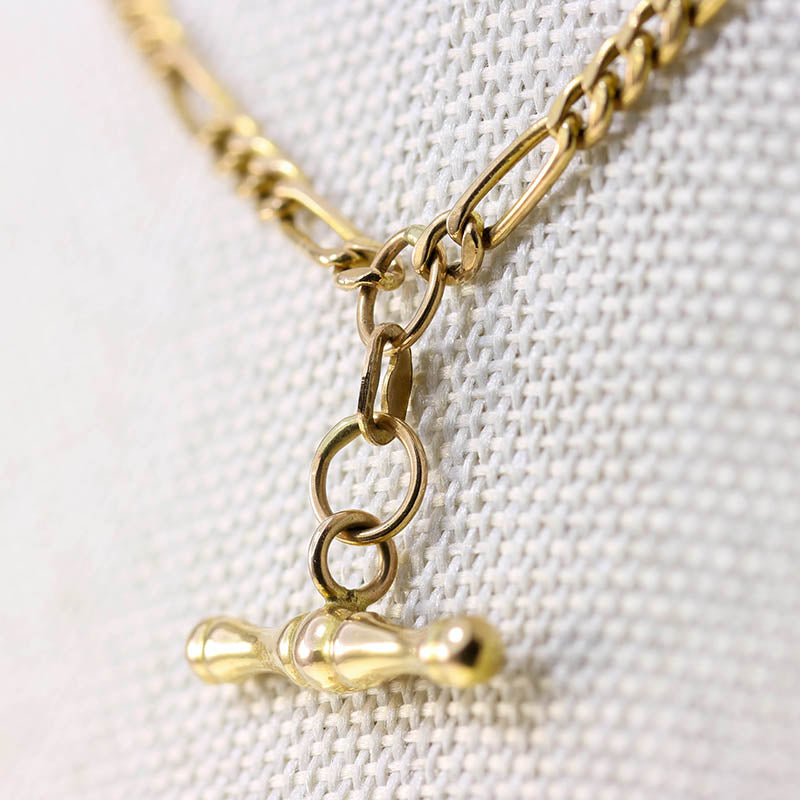 Italian 9ct Gold Flat Link Chain, with T-Bar