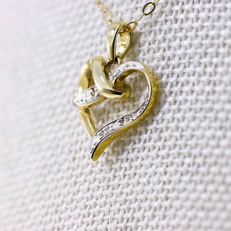 9Ct Gold Diamond Heart necklace
