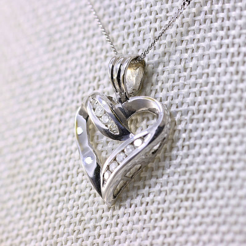 9Ct Gold Diamond Heart Pendant