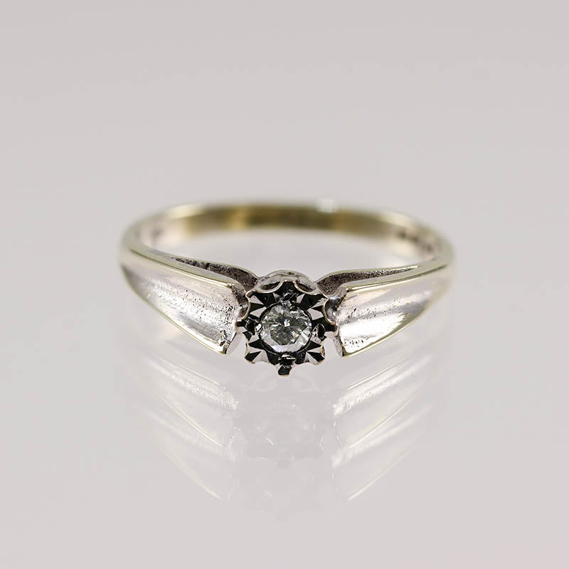 9Ct Diamond Solitaire Ring in 9ct Gold