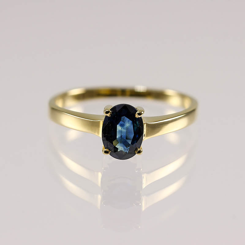 14Ct Gold Sapphire Solitaire Ring