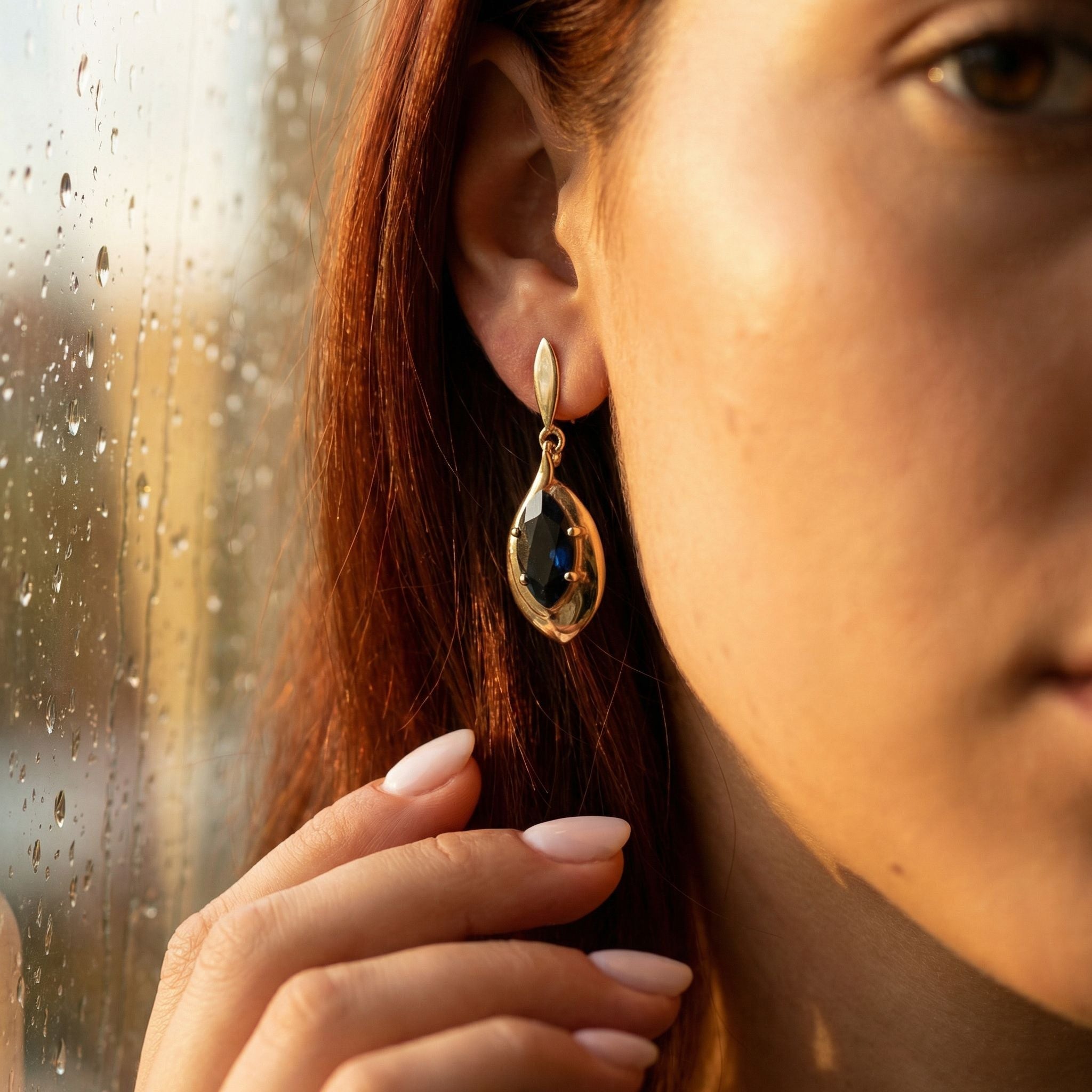 9Ct Gold Sapphire Earrings