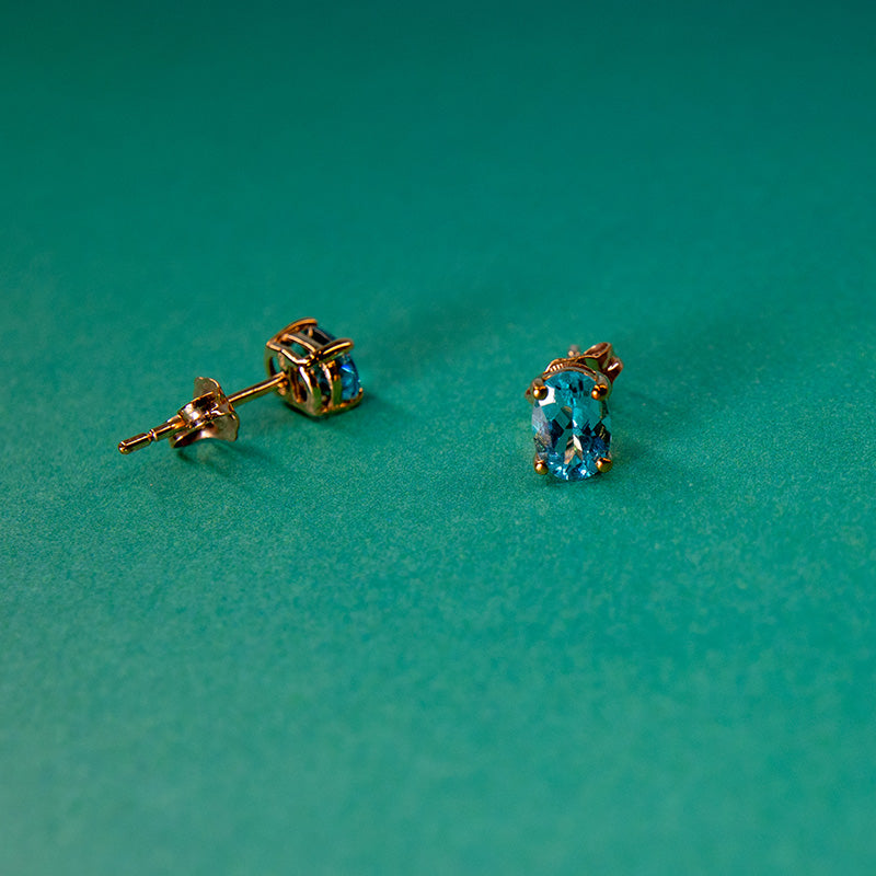9Ct Gold Apatite Stud Earrings