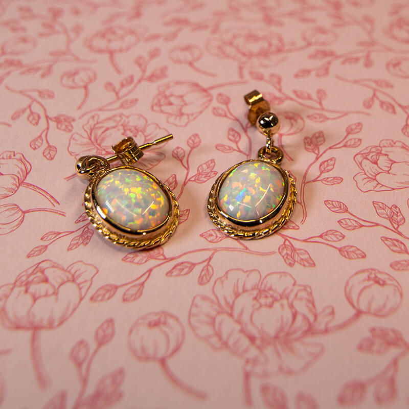 9Ct Gold Opal Earrings