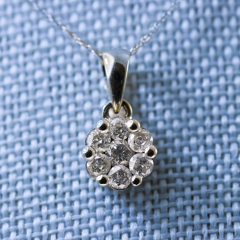 9Ct Gold Diamond Pendant Necklace