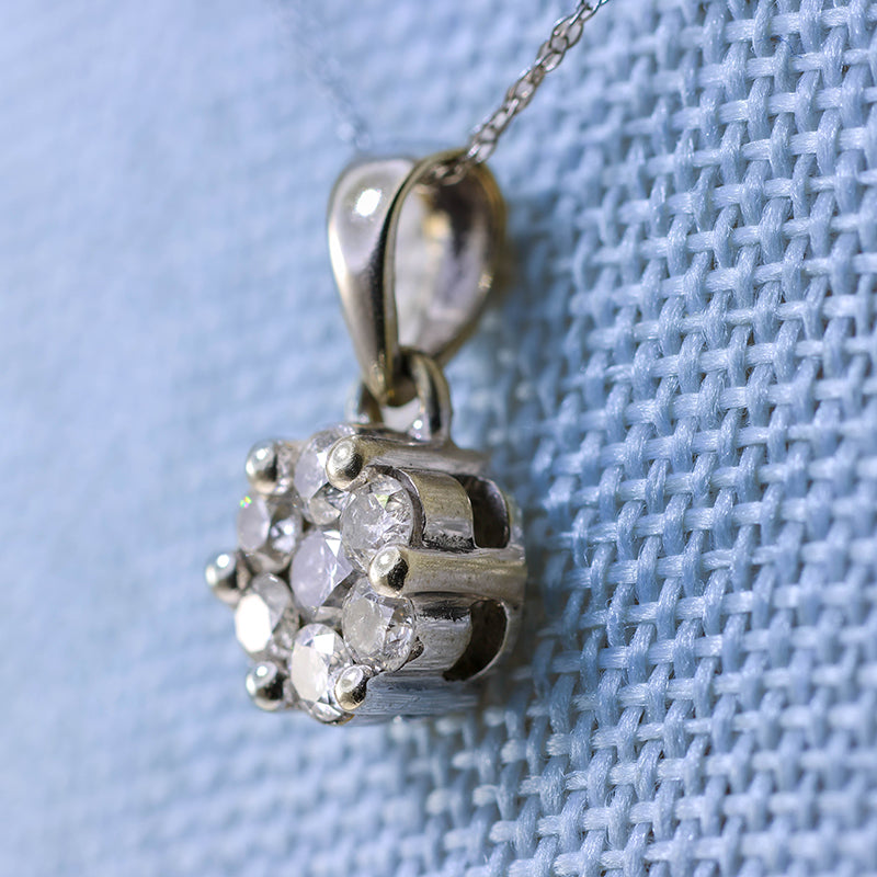 9Ct Gold Diamond Pendant Necklace
