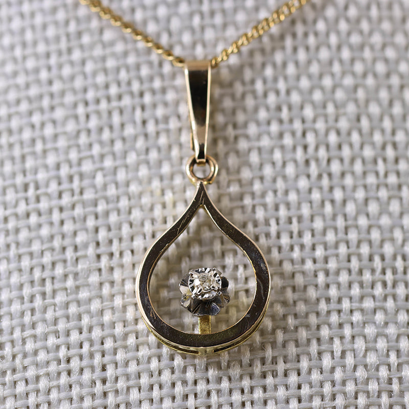 9Ct Gold Diamond Pendant Necklace
