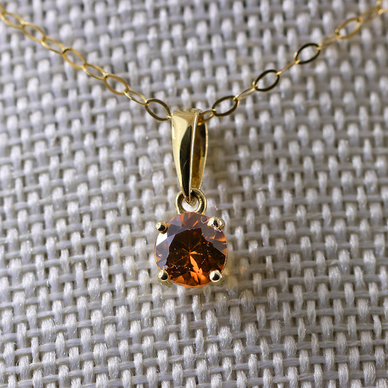 10Ct Gold Round Citrine Pendant