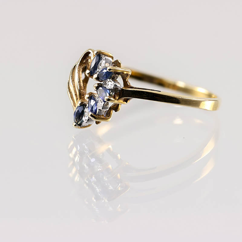 9Ct Gold Sapphire &amp; Diamond Ring