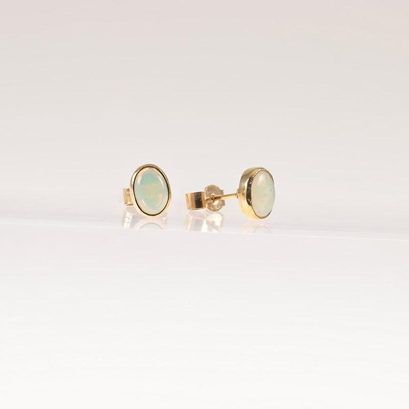 9Ct Gold Opal Stud Earrings — preloved 9ct gold, opal | Sparklier Fine Jewellery