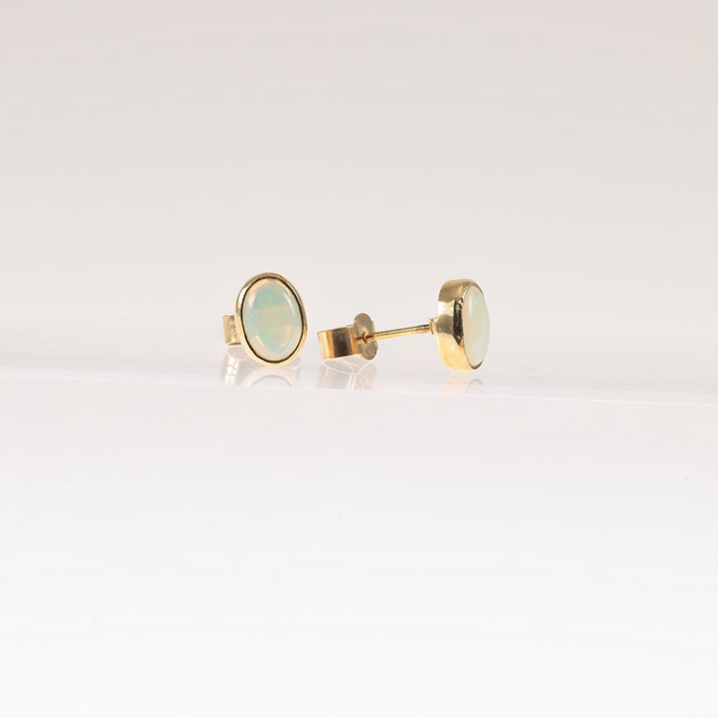 9Ct Gold Opal Stud Earrings — preloved 9ct gold, opal | Sparklier Fine Jewellery