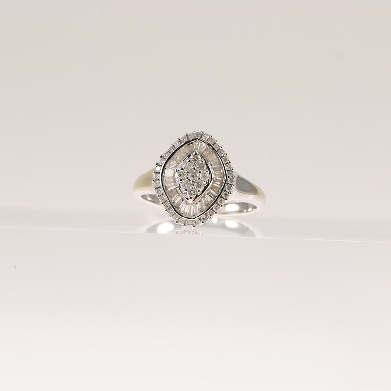 9Ct White Gold Vari-Cut 1Ct Diamond Dress Ring — preloved 9ct white gold, diamond | Sparklier Fine Jewellery