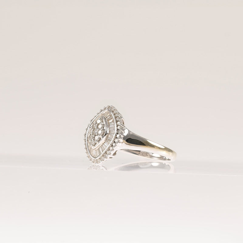 9Ct White Gold Vari-Cut 1Ct Diamond Dress Ring — preloved 9ct white gold, diamond | Sparklier Fine Jewellery