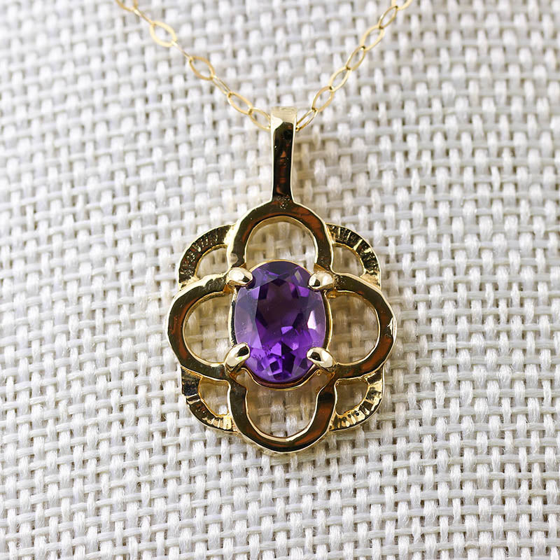 9Ct Gold Antique Amethyst Pendant