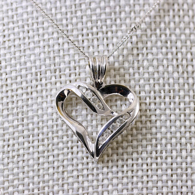 9Ct Gold Diamond Heart Pendant