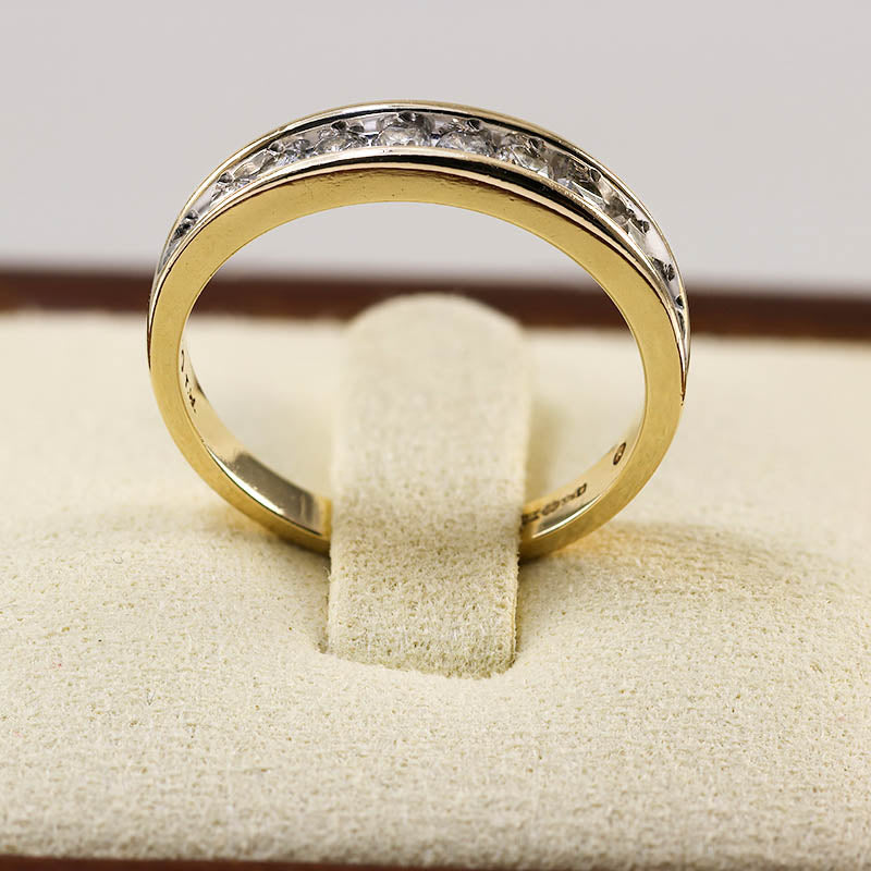 Half Eternity 9Ct Gold Ring with 10 Channel Set Diamonds