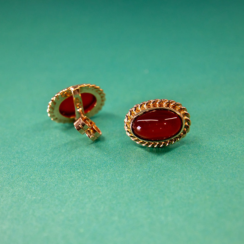 9Ct Gold Carnelian Earrings