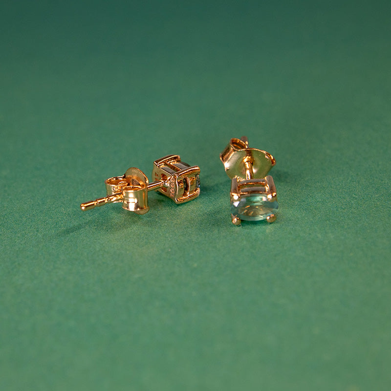 9Ct Gold Oval Cut Sapphire Stud Earrings