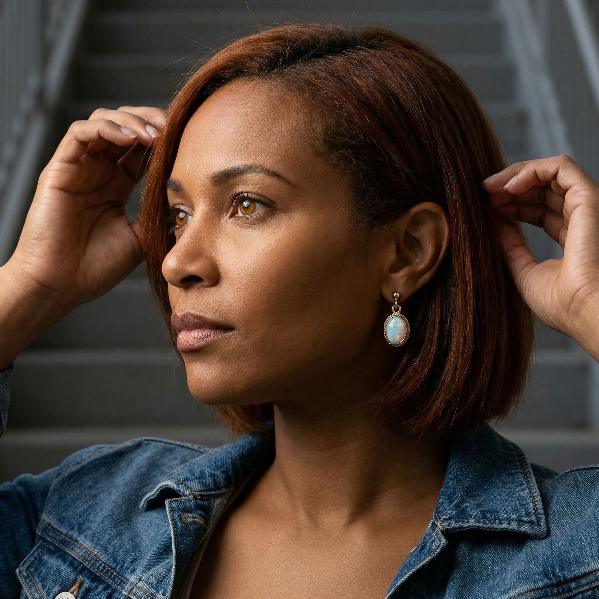 9Ct Gold Opal Earrings