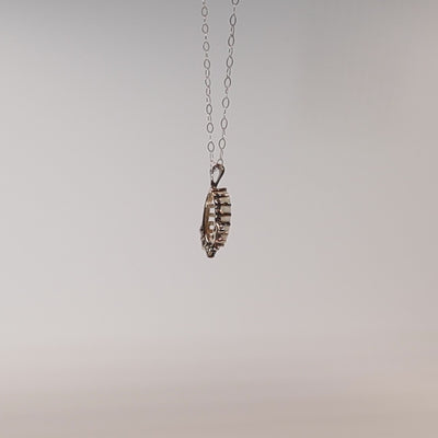 9Ct Gold Marquise Cut Opal & Sapphire necklace