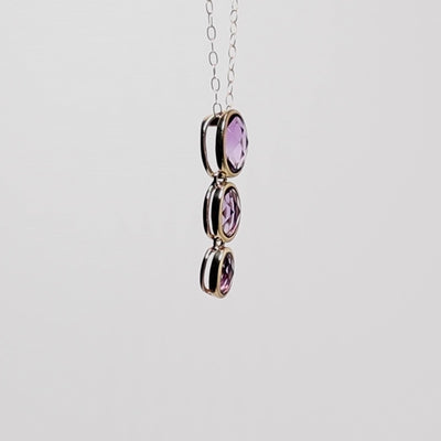 9Ct Gold Antique Round Amethyst Pendant