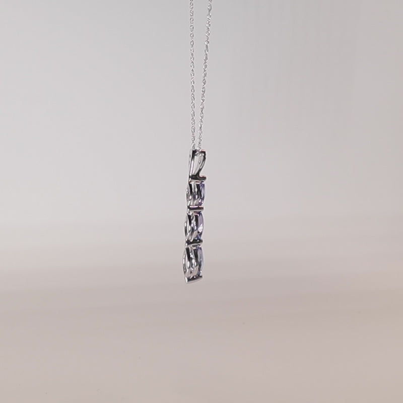 9Ct Gold Tanzanite & Diamond Drop Pendant
