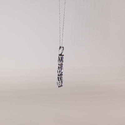 9Ct Gold Tanzanite & Diamond Drop Pendant