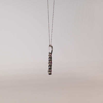 9Ct Gold Diamond & Ruby Bar necklace