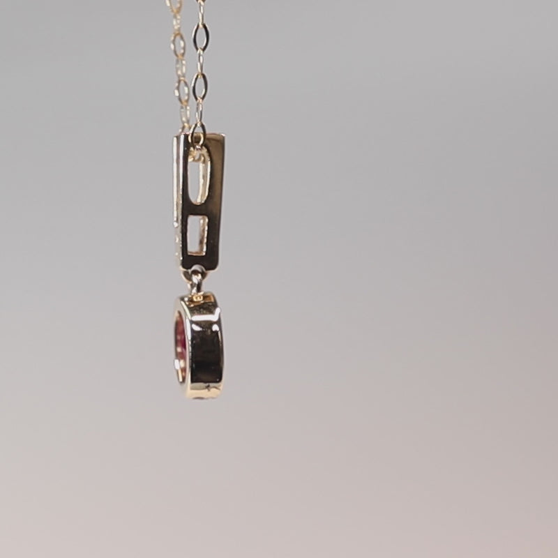9Ct Gold Diamond And Ruby Pendant