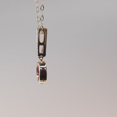 9Ct Gold Diamond And Ruby Pendant