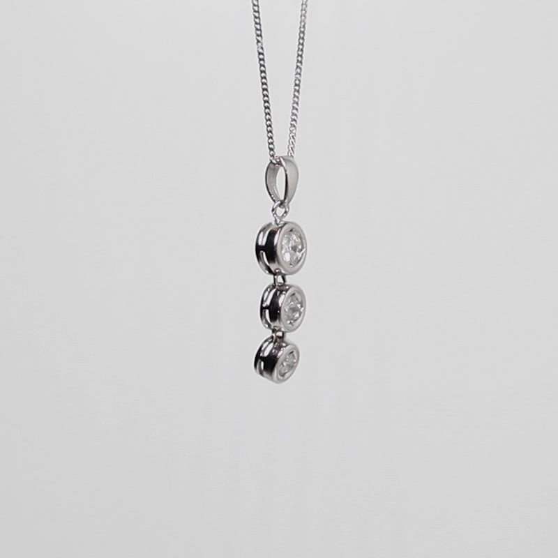 Platinum 0.5Ct Diamond Trilogy Drop Pendant