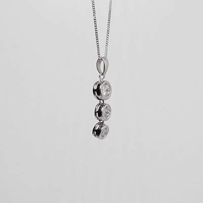 Platinum 0.5Ct Diamond Trilogy Drop Pendant