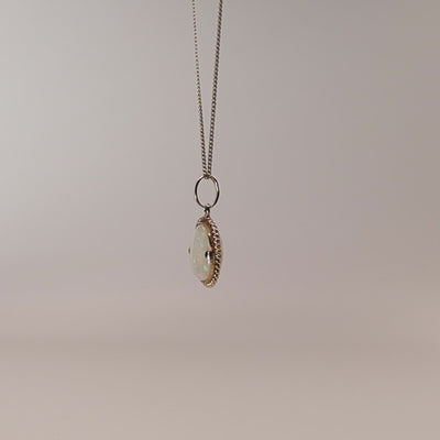 9ct Gold Full Cabachon Pale Opal Pendant