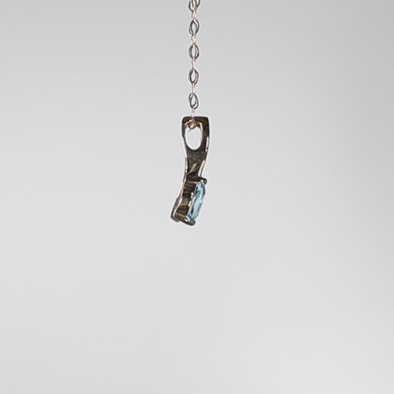 9Ct Gold Pale Blue Topaz Drop Pendant